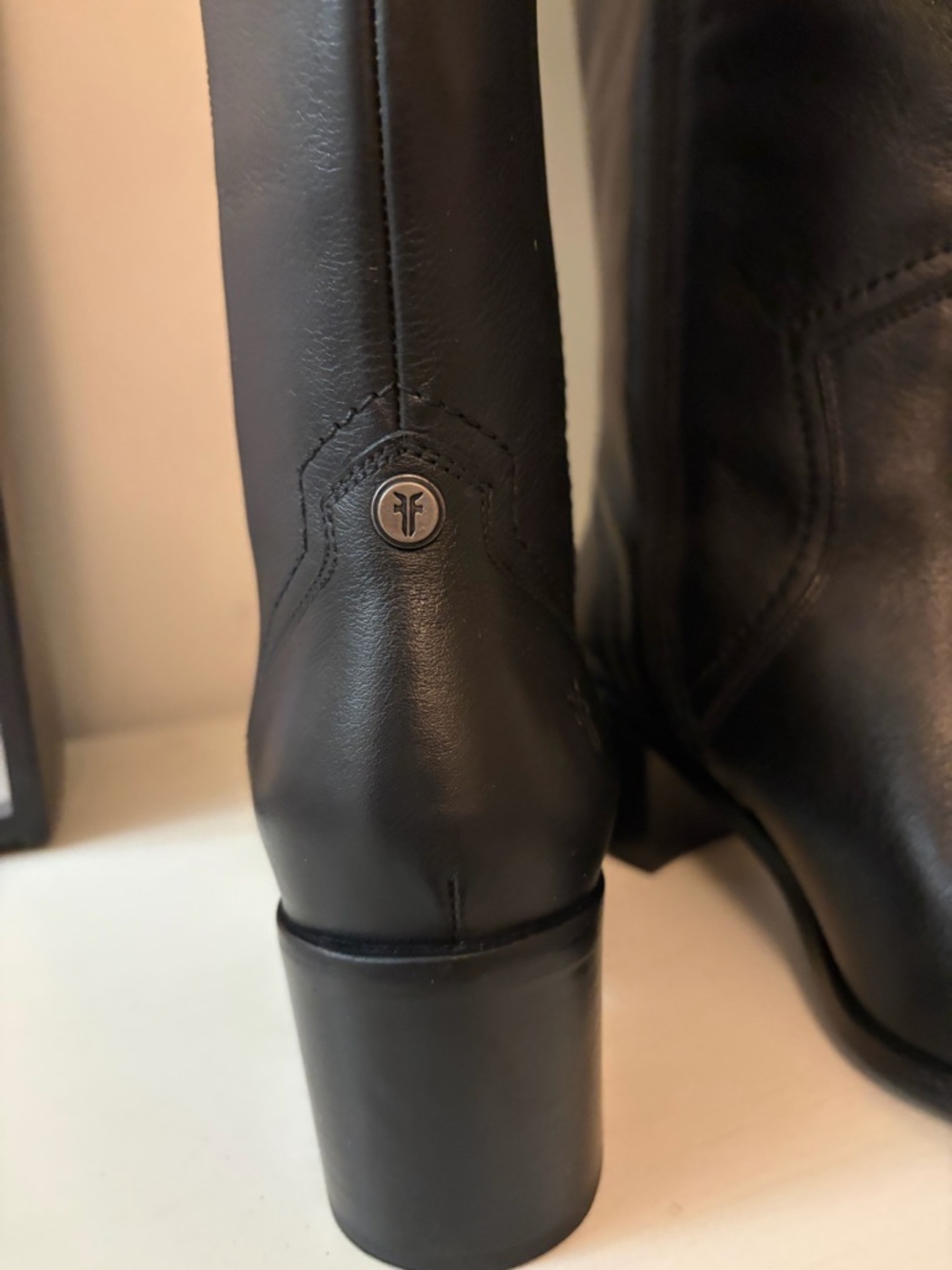 NIB FRYE Sadie Softly Tall Black Leather Boots Size 6.5M - Picture 6 of 12